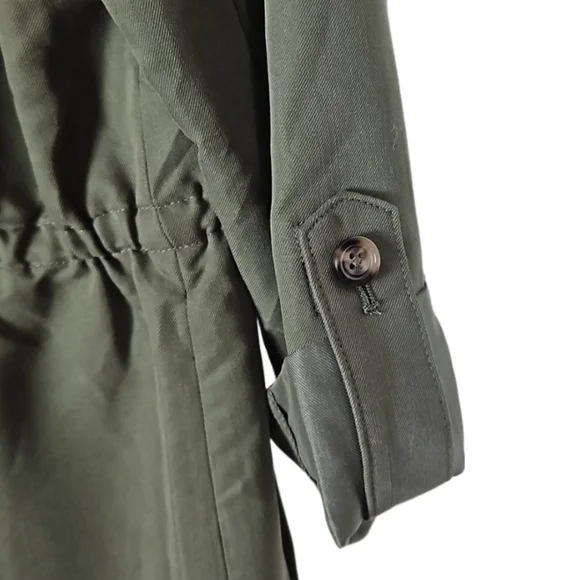 Express Modal Blend Trench Coat in Olive Green, M - Picture 4 of 6